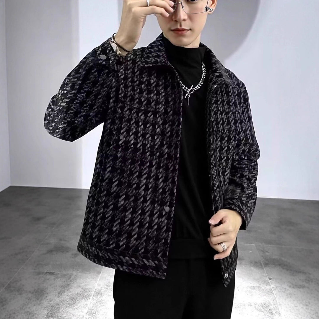 Men's Fashion Houndstooth Jacket Mune Fashion