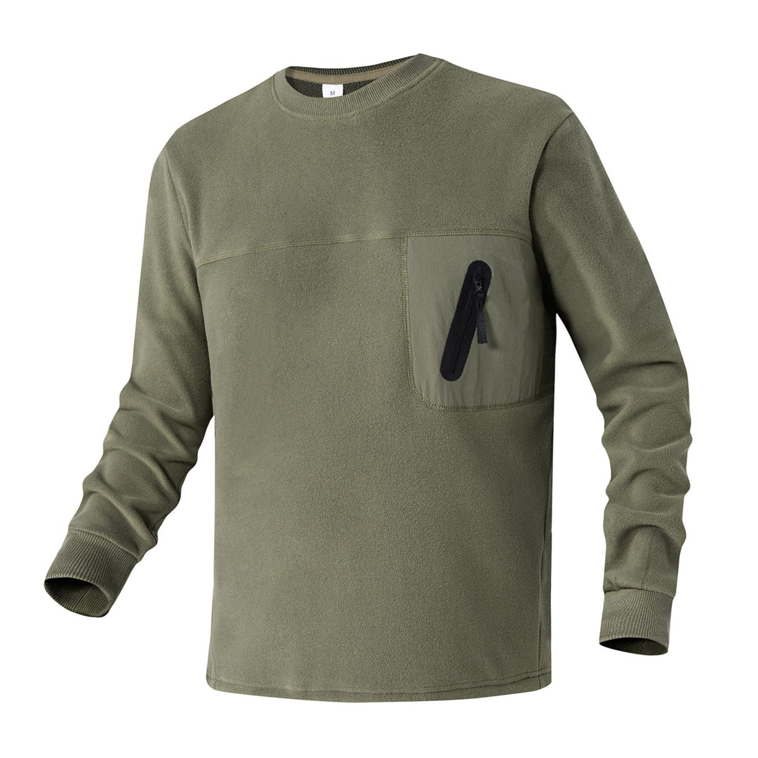 Damen Fleecepullover mit Brustreißverschluss-Tasche und Rundhalsausschnitt Mune Fashion