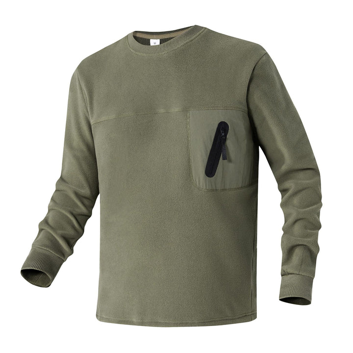 Damen Fleecepullover mit Brustreißverschluss-Tasche und Rundhalsausschnitt Mune Fashion