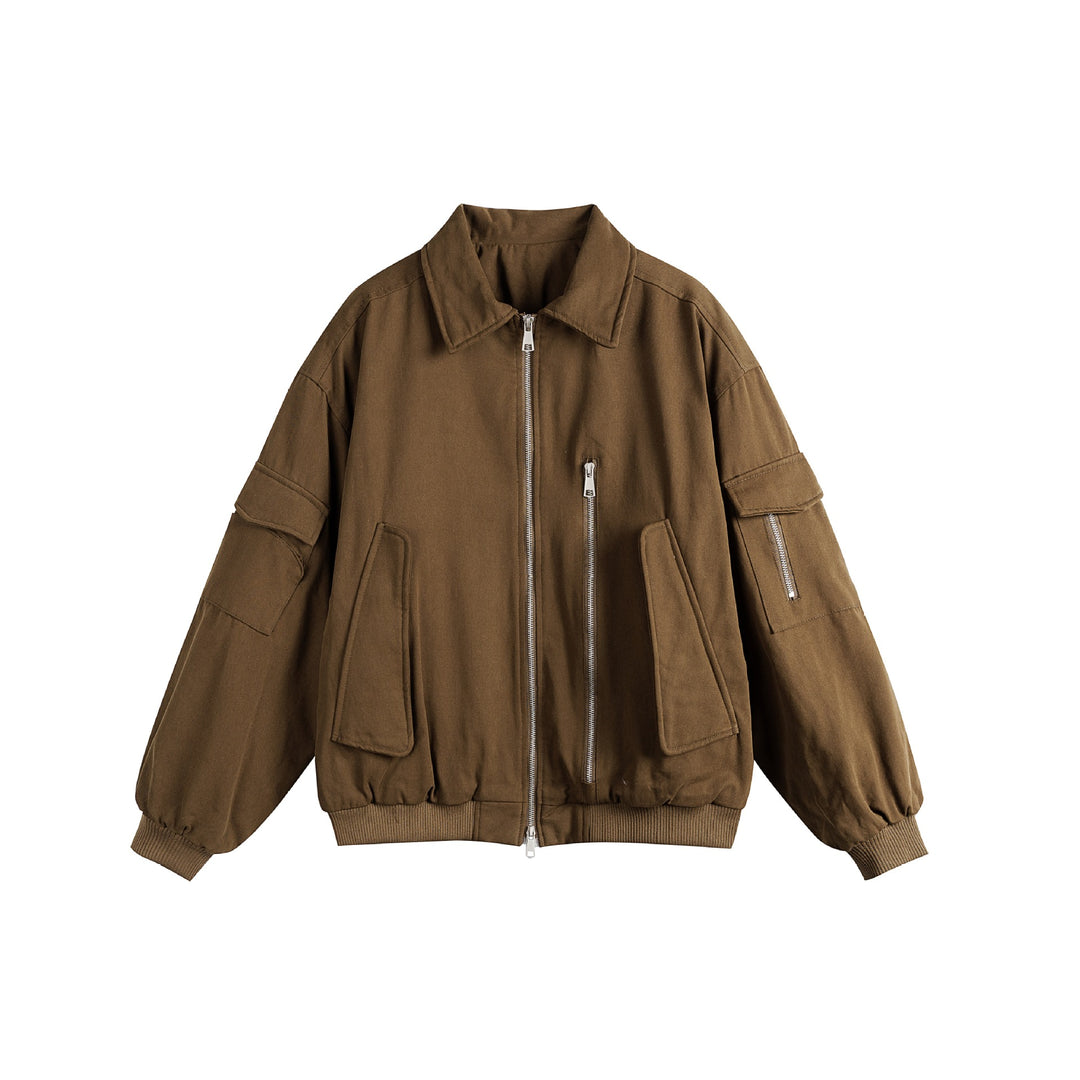 Unisex Boxy Utility Blouson Jacket with Zip Details and Functional Flap Pockets Mune Fashion