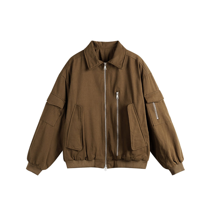 Unisex Boxy Utility Blouson Jacket with Zip Details and Functional Flap Pockets Mune Fashion