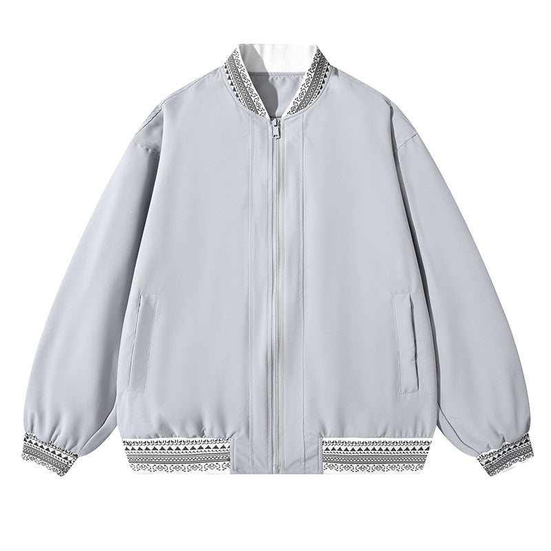 Women's Oversize Bomber Jacket with Folkloric Embroidery Mune Fashion