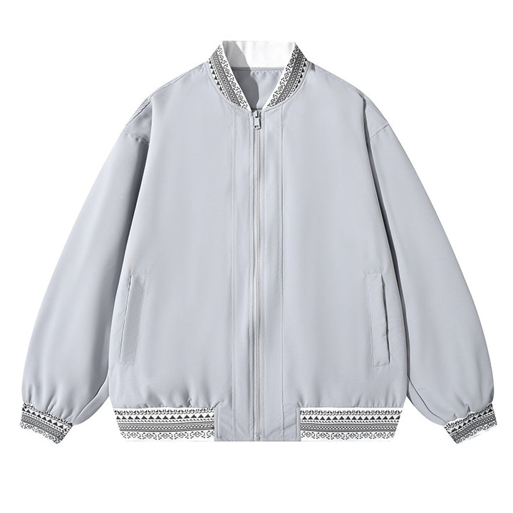 Women's Oversize Bomber Jacket with Folkloric Embroidery Mune Fashion