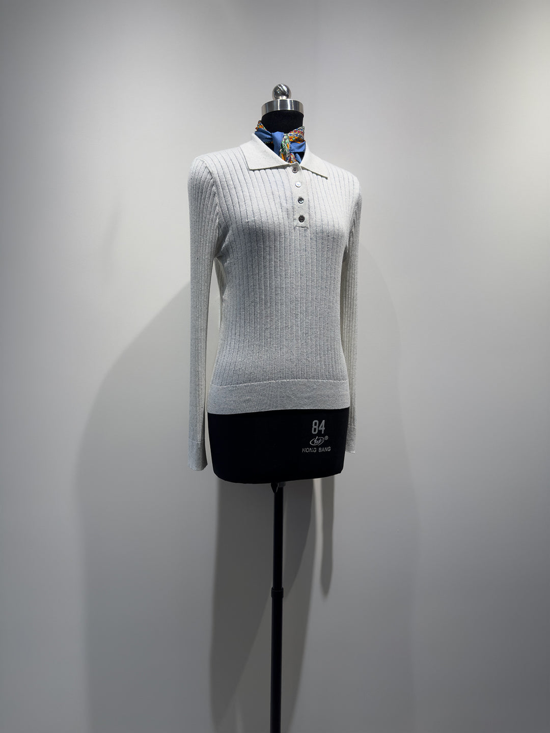 Women's Ribbed Longsleeve Polo Top Mune Fashion