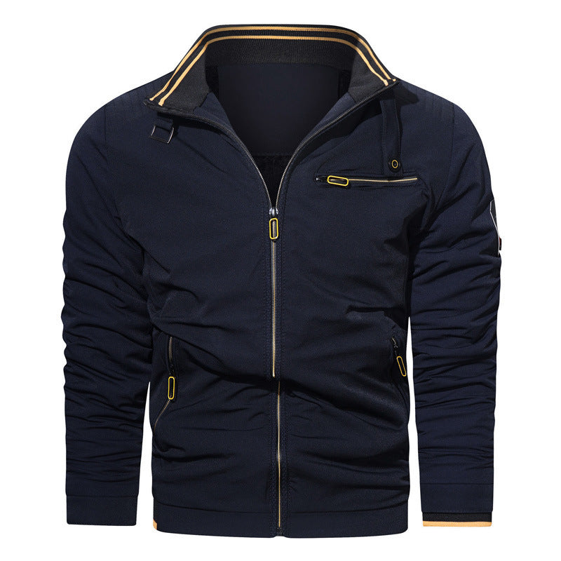 Men's transitional pilot-style jacket with high collar and zipper details Mune Fashion