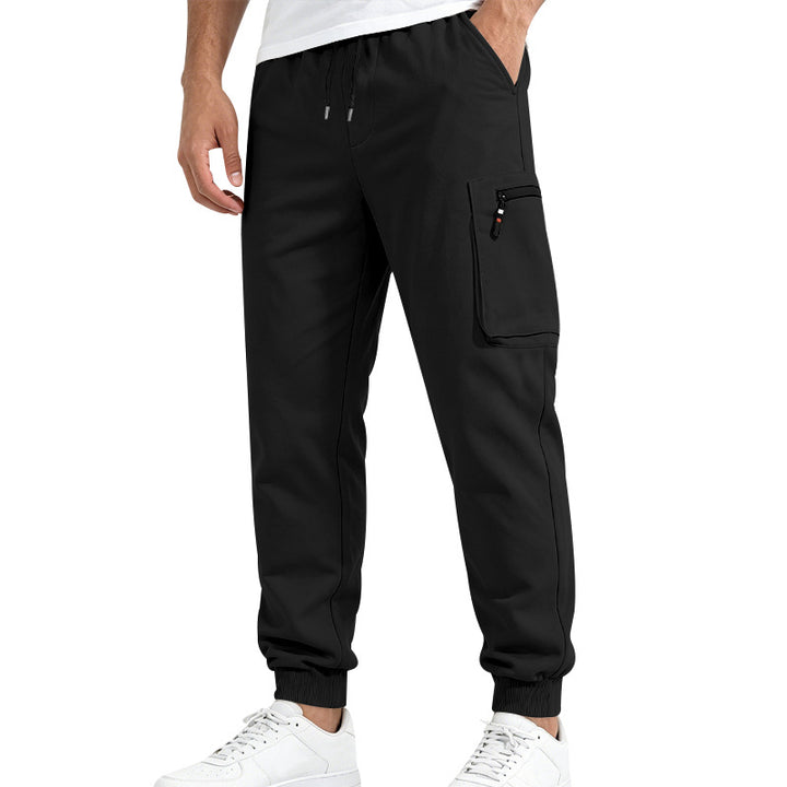 Men's Multifunctional Slim Jogging Pants with Cargo Pocket, Elastic Drawstring and Ribbed Cuffs Mune Fashion