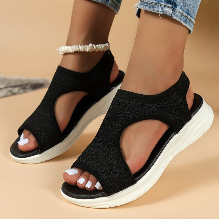 Damen Strick-Sandalen mit elastischem Komfortriemen und dämpfender Leichtsohle Mune Fashion