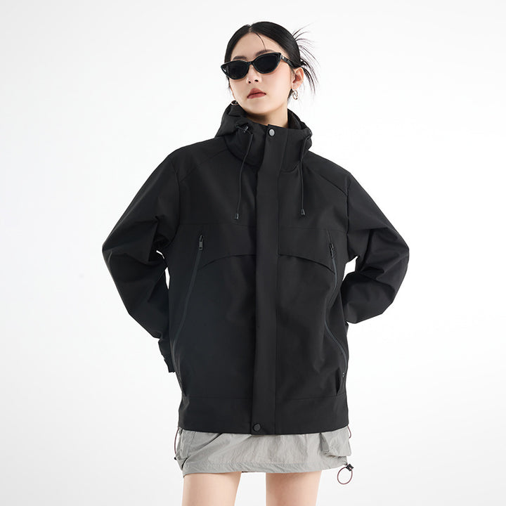 Women's technical waterproof oversized parka with hood and concealed zip pockets Mune Fashion