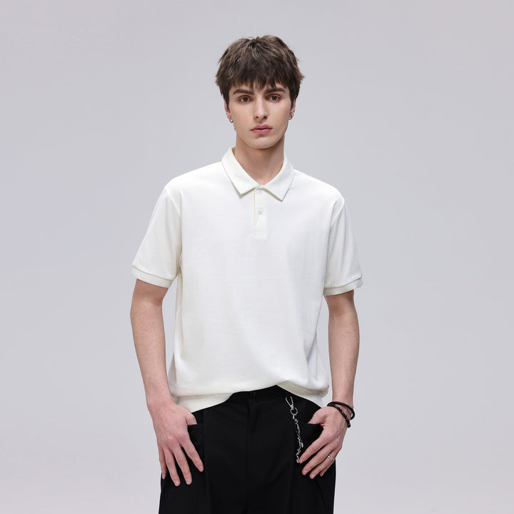 Men's Thermoregulating Pique Polo Shirt with Fine Structure and Short Sleeve Mune Fashion