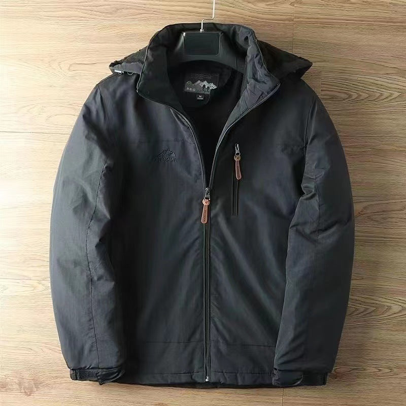 Men's nano water-repellent insulated all-weather trekking jacket with adjustable hood and concealed chest pocket Mune Fashion