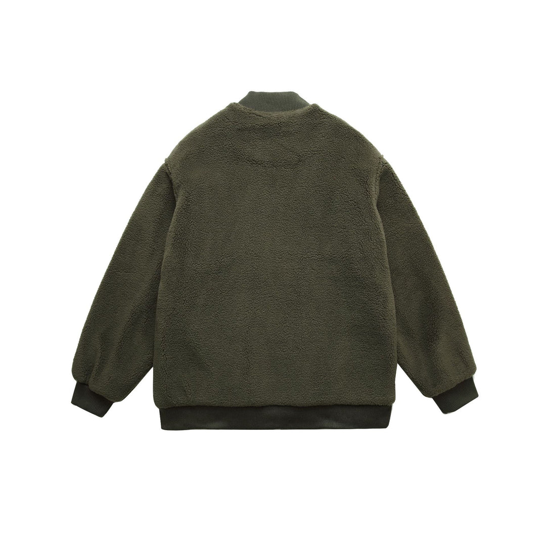 Men's Teddy Fleece Bomber Jacket with Utility Pockets and Nylon Inserts Mune Fashion