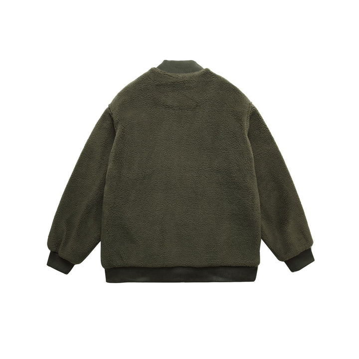 Men's Teddy Fleece Bomber Jacket with Utility Pockets and Nylon Inserts Mune Fashion