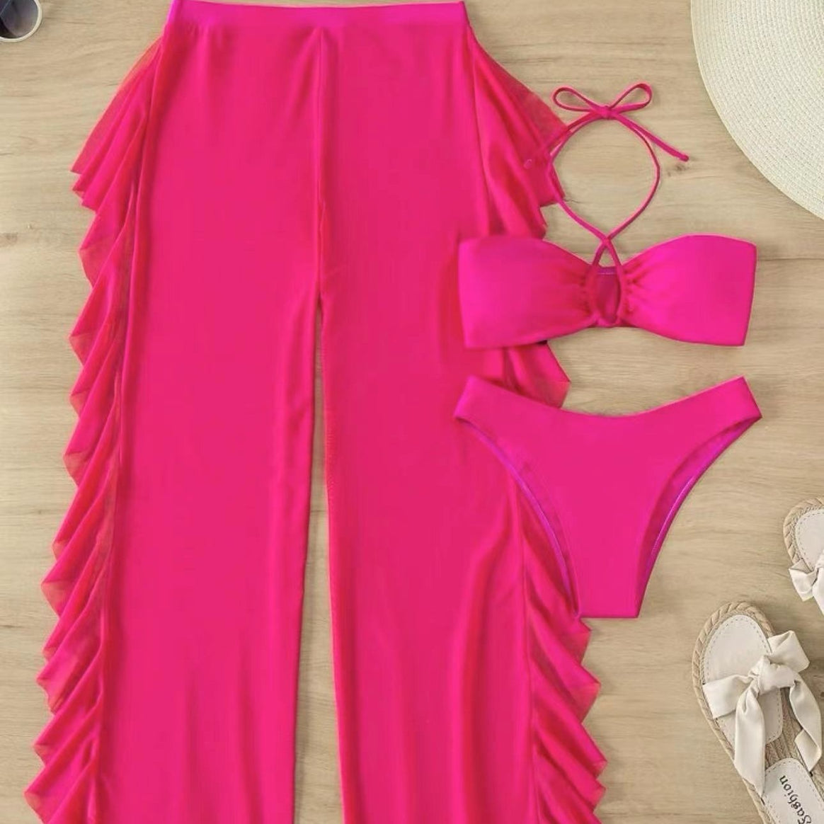 Women Bikini Set with airy ruffle pants Mune Fashion