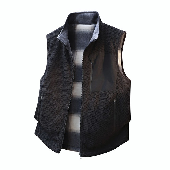Men's kinetic micro quilted vest with high collar and water-repellent breast application Mune Fashion