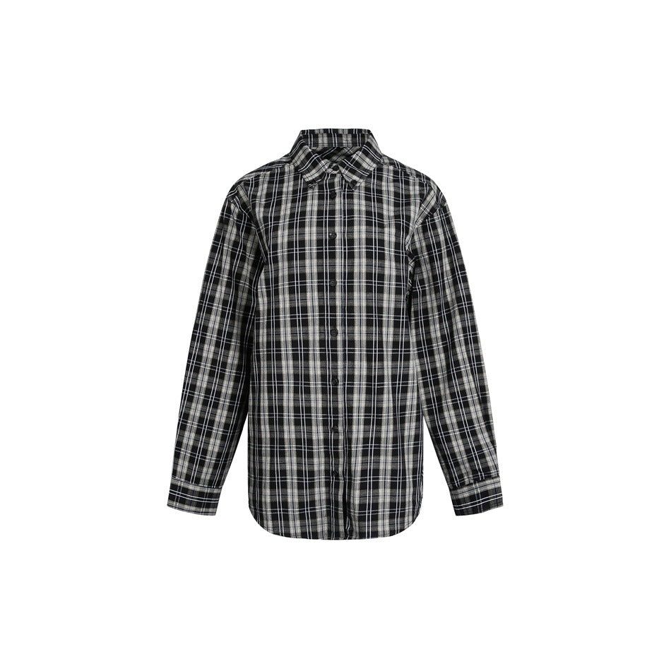 Men's relaxed check shirt made of soft brushed flannel with extended back and round hem