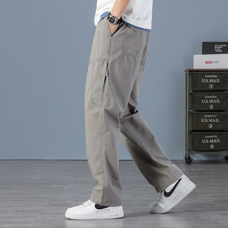 Men's Wide Utility Cargo Pants with Straight Leg, Multiple Pockets & Loose Fit Mune Fashion