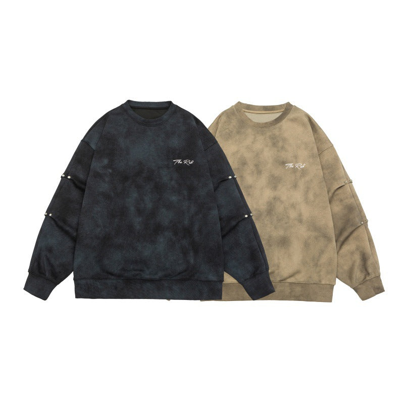 Unisex Oversize Sweatshirt with stonewash effect and sleeve snap buttons Mune Fashion