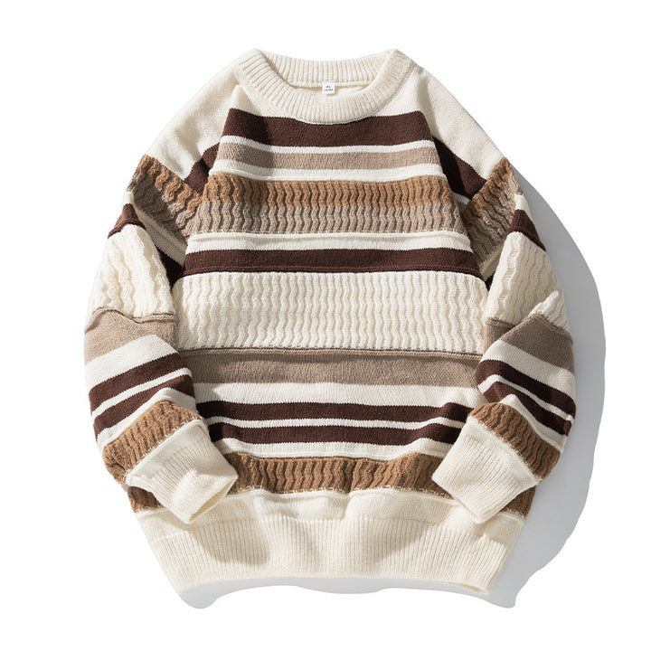 Unisex Structured Stripe Knit Sweater in Oversized Relaxed Fit Mune Fashion