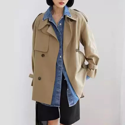 Women’s Stylish Trench Coat with Double Button Closure Mune Fashion