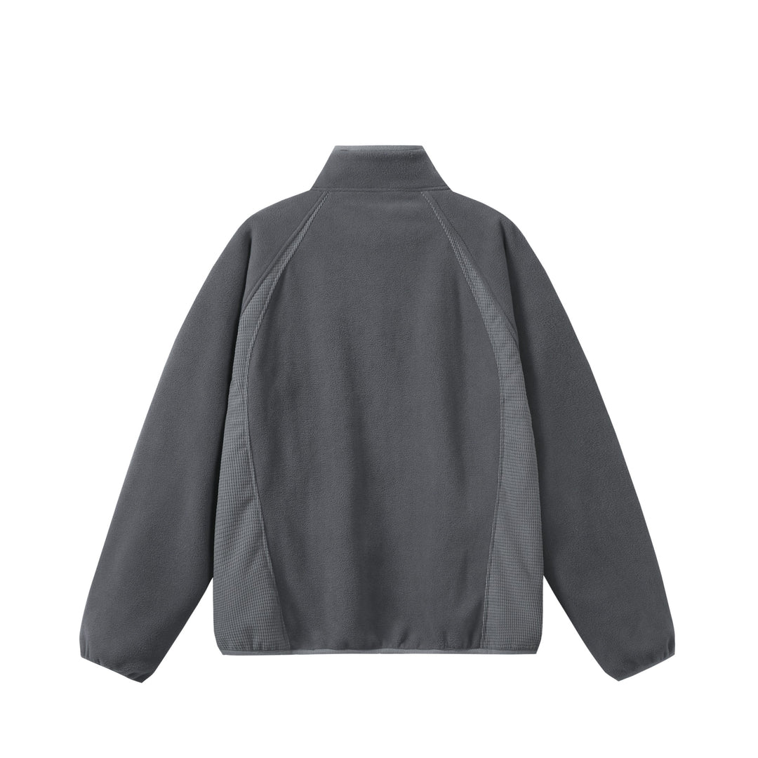 Unisex Fleece Zip Jacket with Stand-up Collar and Structured Side Inserts Mune Fashion