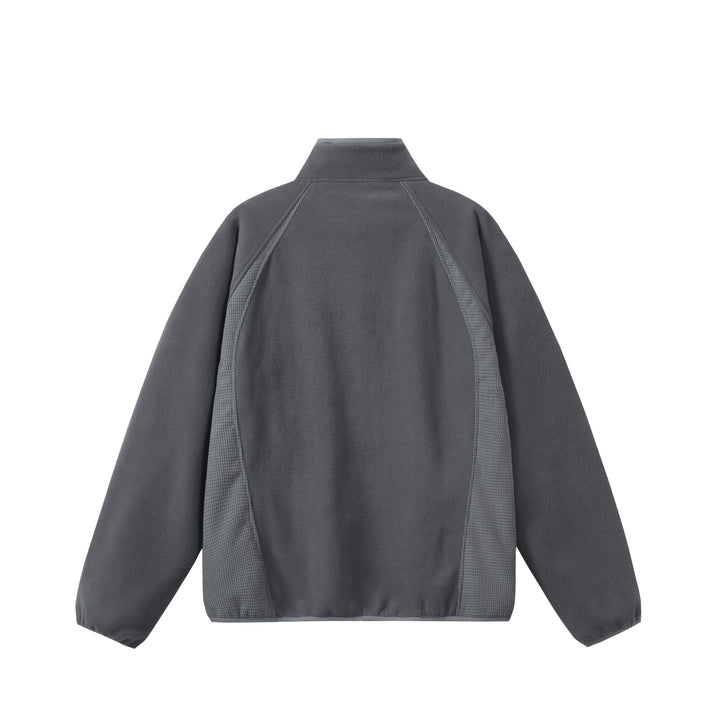 Unisex Fleece Zip Jacket with Stand-up Collar and Structured Side Inserts Mune Fashion