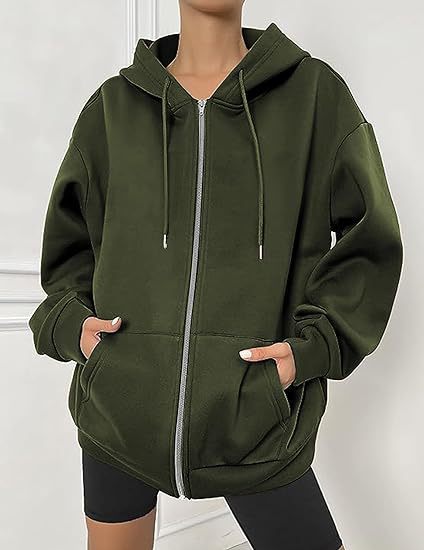 Women's oversized zip hoodie with contrasting zipper, double-layered hood and kangaroo pocket Mune Fashion