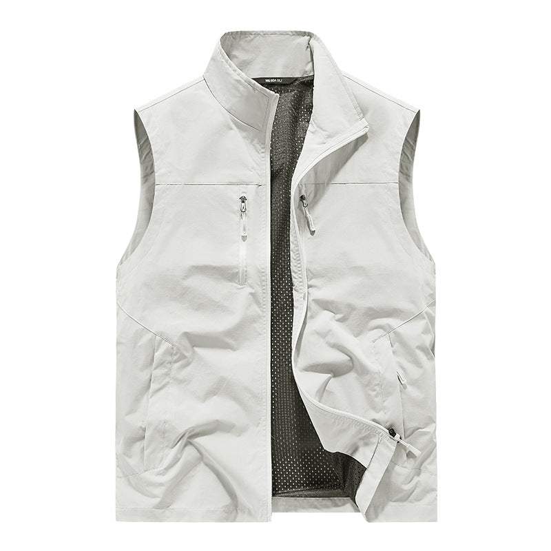 Men's Lightweight Outdoor Vest with Mesh Lining and Multifunction Pockets Mune Fashion
