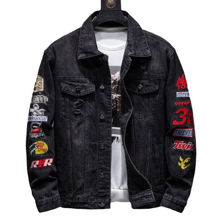 Men's Fashion Denim Jacket with Creative Applications Mune Fashion
