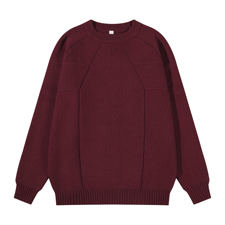 Unisex Thick Knit Oversized Sweater with Raglan Sleeves and Structured Insert Seams Mune Fashion