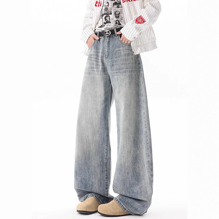 Women Wide-Cut Jeans in Vintage Style Mune Fashion