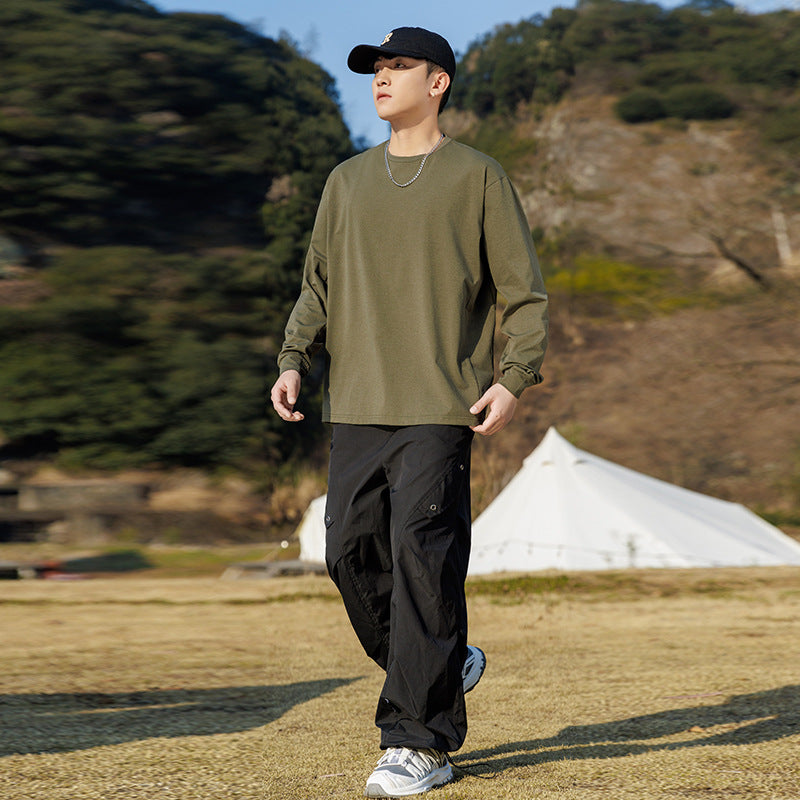 Men's oversized sweatshirt made of cotton blend with round neckline and ribbed cuffs Mune Fashion
