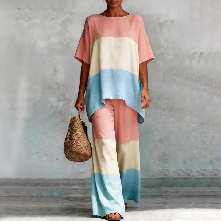 Women's Stylish and Casual Two-Piece Set with Geometric Design Mune Fashion