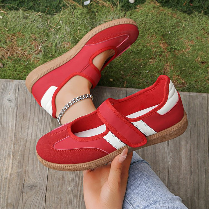 Damen Mary-Jane-Sneaker mit Klettverschluss und gepolstertem Komfortfußbett Mune Fashion