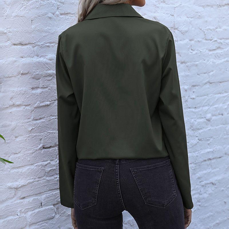 Women's shirt blouse with drawstring, chest pockets & loose fit Mune Fashion
