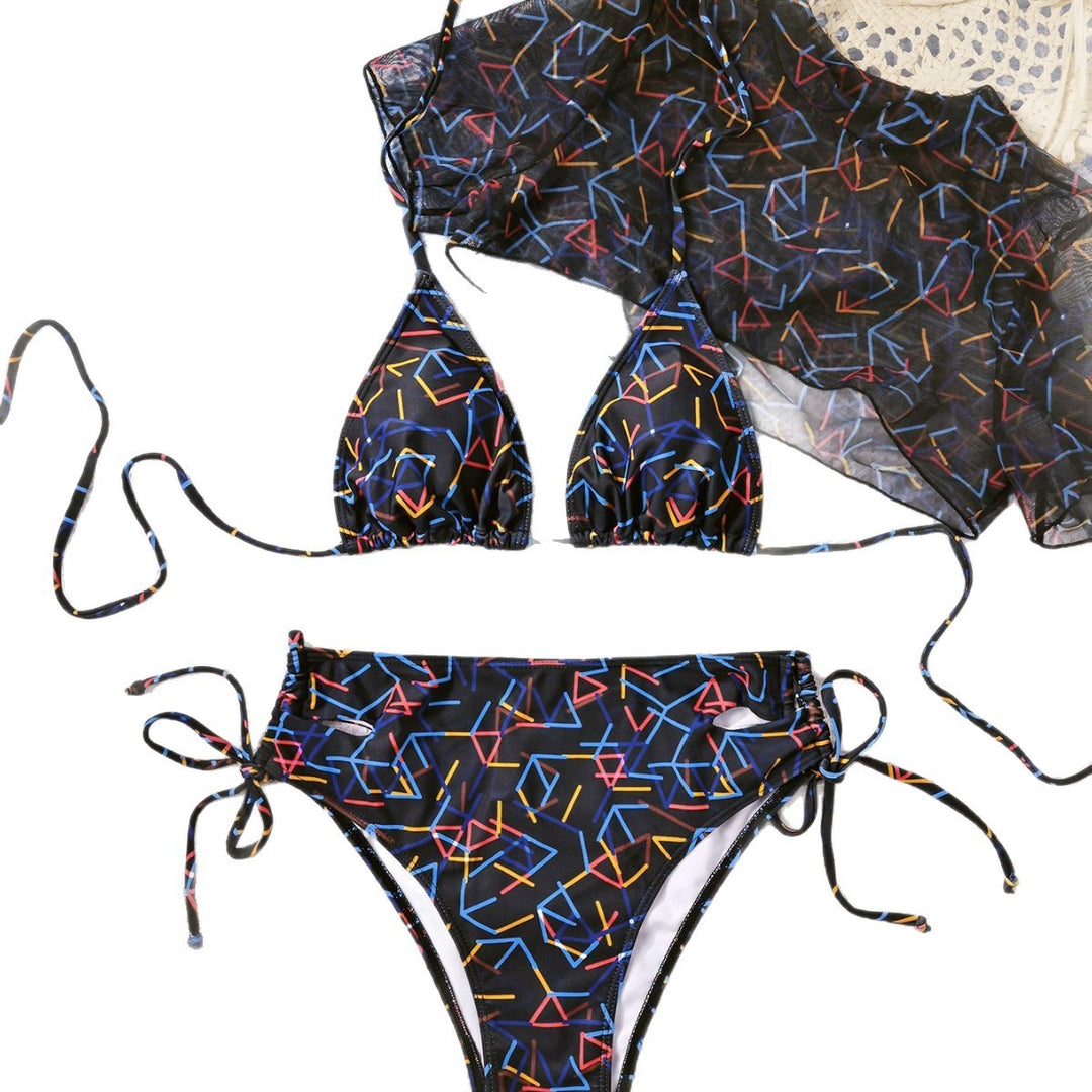 Women's Triangle Bikini with Transparent Overlay Mune Fashion