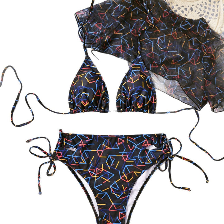 Women's Triangle Bikini with Transparent Overlay Mune Fashion