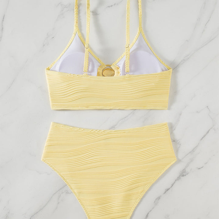 Women's bikini set with elastic pattern and fashionable knot closure Mune Fashion