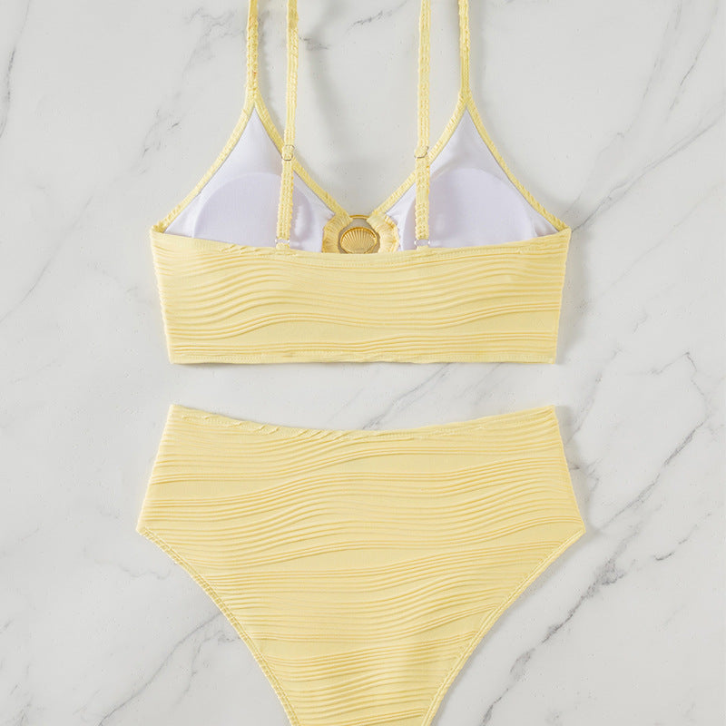 Women's bikini set with elastic pattern and fashionable knot closure Mune Fashion