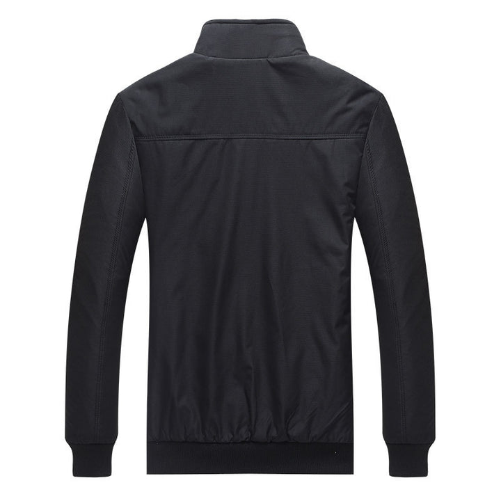 Men's lightweight wind and water-repellent blouson with stand-up collar, checkered inner lining, and zippered pockets Mune Fashion