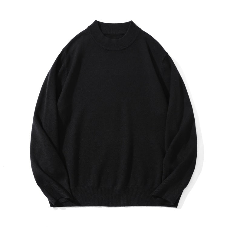 Unisex Fine Knit Sweater with Mockneck, Oversized Cut and Ribbed Cuffs Mune Fashion