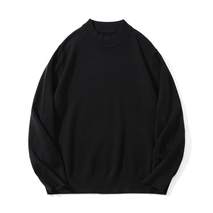 Unisex Fine Knit Sweater with Mockneck, Oversized Cut and Ribbed Cuffs Mune Fashion