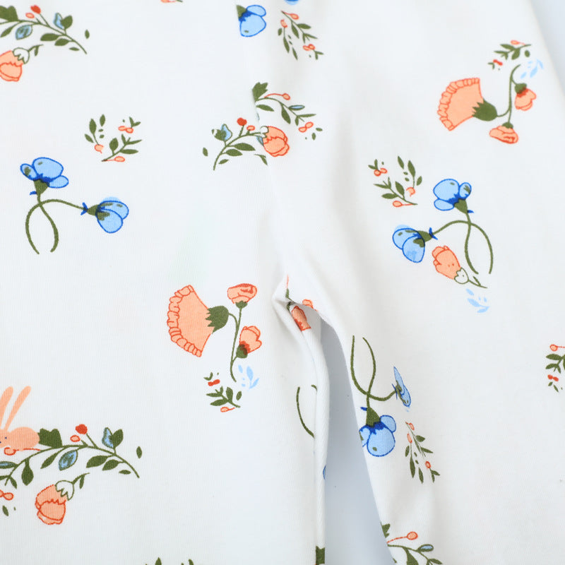 Girl Leggings with floral pattern Mune Fashion
