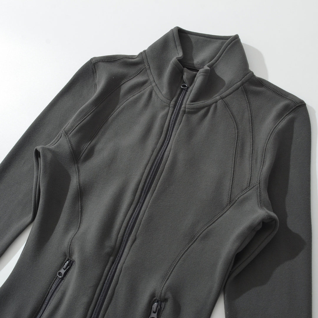 Women's Tailored Functional Fleece Jacket with Stand-up Collar and Shaping Seams Mune Fashion