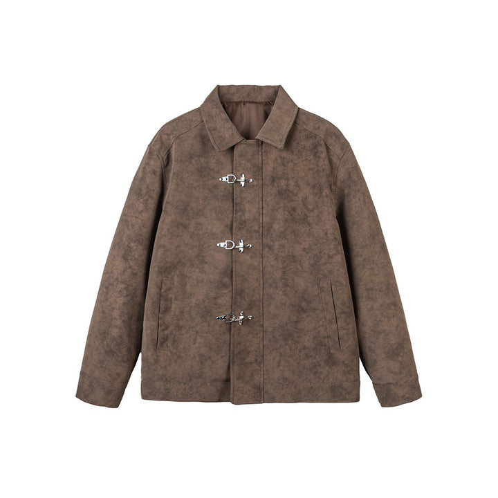 Unisex Short-cut Blouson in suede look with distinctive toggle closures Mune Fashion