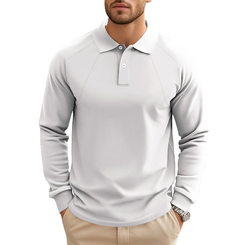 Men's long sleeve polo shirt with raglan sleeves, comfort stretch and ribbed cuffs Mune Fashion