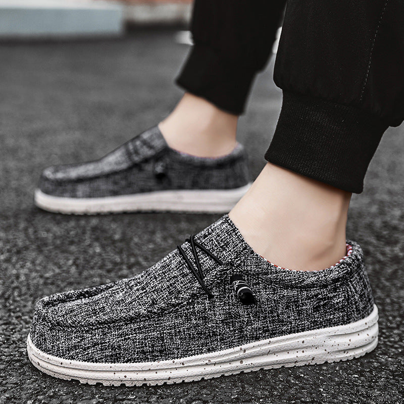 Unisex nan mélange knitted moccasin slipper with elastic drawstring and cushioned EVA sole Mune Fashion