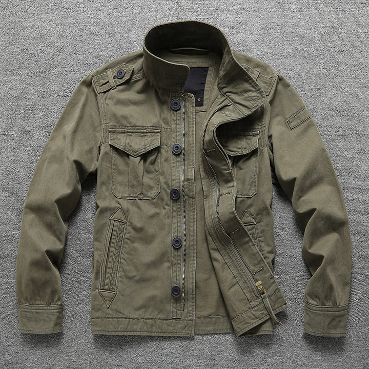 Men's Padded Utility Field Jacket with Teddy Collar and Multiple Pockets Mune Fashion