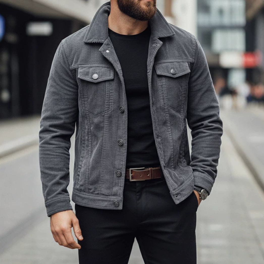 Men's cord jacket with pockets