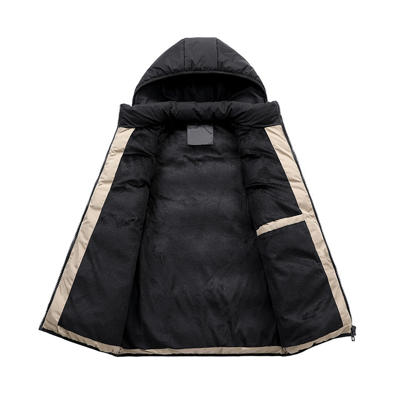 Men's Padded Hooded Vest with Thermal Insulation, Stand-Up Collar & Zipper Pockets Mune Fashion