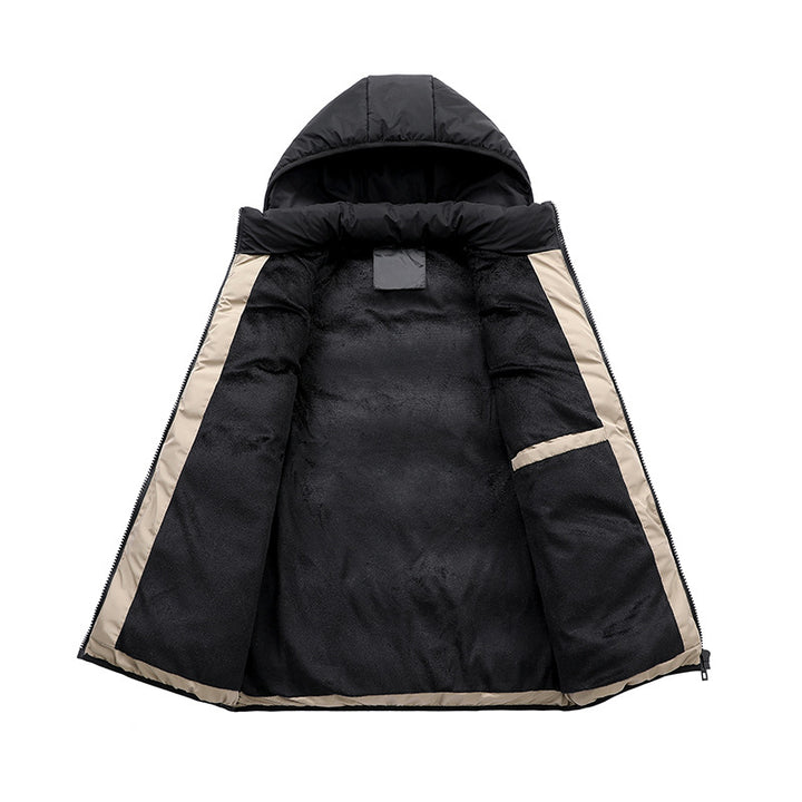Men's Padded Hooded Vest with Thermal Insulation, Stand-Up Collar & Zipper Pockets Mune Fashion